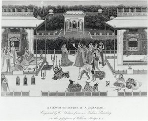 Vy över insidan av en Zananah, graverad av William Skelton (1763-1848) av William Hodges