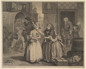 A Harlots Progress, tavla 1, före april 1732. av William Hogarth