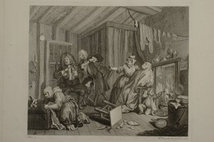 En prostituerads karriär: plansch 5 av William Hogarth