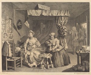 En skökas framsteg: pl.3 av William Hogarth
