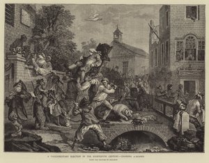 Ett parlamentsval på 1700-talet, ordförande för en ledamot av William Hogarth