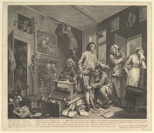 A Rakes Progress, tavla 1, 25 juni 1735. av William Hogarth