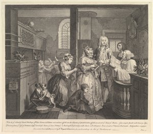 A Rakes Progress, skylt 5, 25 juni 1735. av William Hogarth