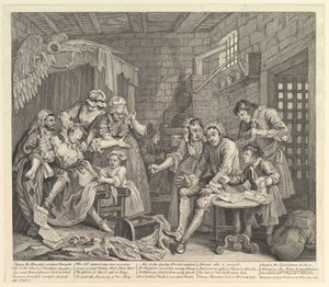 A Rakes Progress, skylt 7, 25 juni 1735. av William Hogarth