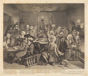 En rakes framsteg: pl.6 av William Hogarth