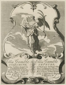 Annons för Ellis Gamble, Goldsmith av William Hogarth