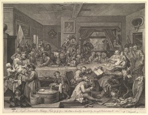 An Election Entertainment, Plate I: Four Prints of an Election, februari 1755. av William Hogarth
