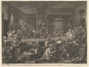 An Election Entertainment, Plate I: Four Prints of an Election, 24 februari 1755. av William Hogarth