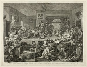 An Election Entertainment, skylt ett från Four Prints of an Election av William Hogarth