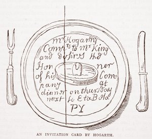 Ett inbjudningskort av Hogarth av William Hogarth