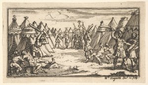 Breaking the Legs John Beaver, Roman Military Punishments, 1725, efter 1725. av William Hogarth