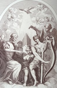 Burlesk på Kents altartavla på St Clement Danes av William Hogarth