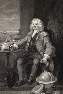 Kapten Thomas Coram, graverad av Benjamin Holl, från 