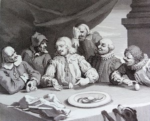 Columbus bryter ägget av William Hogarth