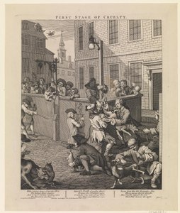 Första steget av grymhet av William Hogarth