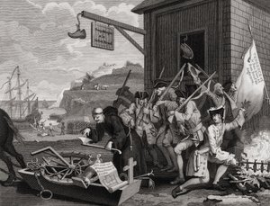 Frankrike, graverad av C. Armstrong, från "The Works of Hogarth", publicerad 1833 av William Hogarth