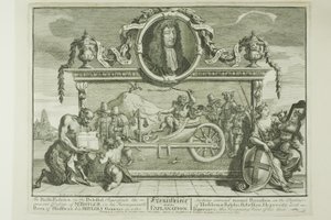 Frontispiece, plansch en från Hudibras av William Hogarth