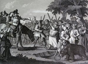 Frontispice till Samuel Butlers "Hudibras" av William Hogarth
