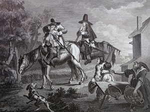 Frontispice till Samuel Butlers "Hudibras" av William Hogarth