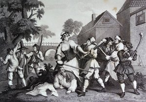 Frontispice till Samuel Butlers "Hudibras" av William Hogarth