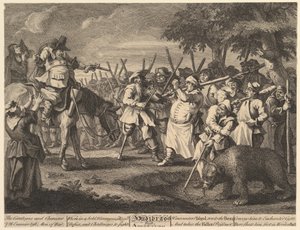 Hudibras första äventyr tolv stora illustrationer för Samuel Butlers Hudi..., februari 1725-26. av William Hogarth