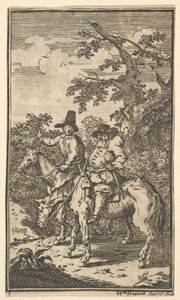 Hudibras Sallying Forth Sjutton små illustrationer för Samuel Butlers Hudibras, nr..., 1721-26. av William Hogarth