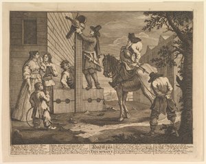Hudibras Triumphant Tolv Large Illustrations for Samuel Butlers Hudibras, Plate 4, 1725-68. av William Hogarth