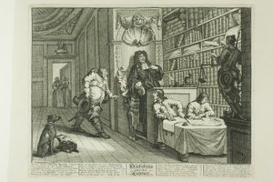 Hudibras och Advokaten, platta tolv från Hudibras av William Hogarth