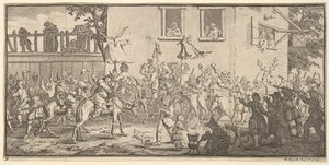 Hudibras and the Skimmington Sjutton små illustrationer för Samuel Butlers Hudibras..., 1721-26. av William Hogarth
