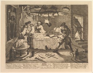 Hudibras slår Sidrophel och hans man Wacum av William Hogarth