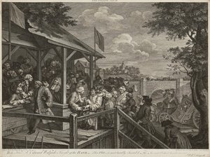 Humors of An Election (uppsättning om fyra) (gravyr) av William Hogarth
