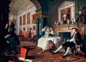 Äktenskap A-la-Mode: 2. The Tete a Tete, 1743 av William Hogarth