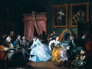 Äktenskap A-la-Mode: 4. The Toilette, 1743 av William Hogarth