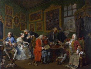 Äktenskap på modet: I - Äktenskapsförordet, ca 1743 av William Hogarth