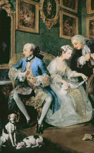 Äktenskap på modet: I - Äktenskapsuppgörelsen, ca 1743 olja på duk detalj av 62692 av William Hogarth