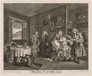 Marriage à la Mode: Grevinnans död av William Hogarth