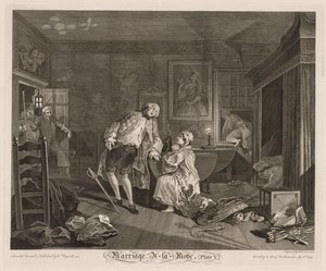Marriage à la Mode: The Death of the Earl av William Hogarth