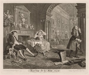 Fashionabla bröllop: Tallrik II av William Hogarth
