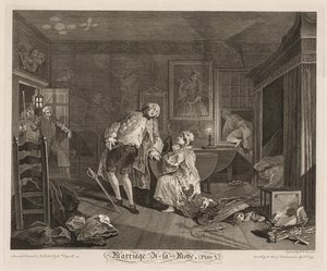 Marriage à la Mode: The Death of the Earl av William Hogarth