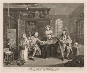 Marriage à la Mode: Scenen med kvacken av William Hogarth