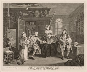 Marriage à la Mode: The Scene with the Quack, 1745. av William Hogarth