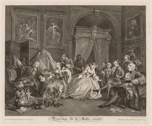 Fashionabla äktenskap: The Toilet Scene, 1745. av William Hogarth
