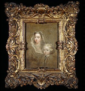 Mary Edwards Hamilton och hennes son, Gerard Anne (olja på duk) av William Hogarth