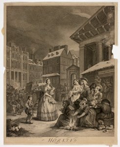 Morgon, tallrik ett från The Four Times of the Day av William Hogarth
