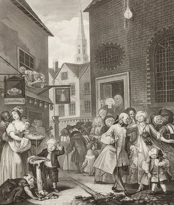 Middag / middag. Från: The Four Times of the Day / De fyra tiderna på dagen. 1738 av William Hogarth
