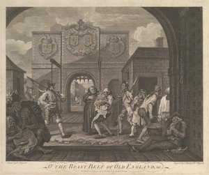O rostbiff från Old England-The Gate of Caiais, 6 mars 1749. av William Hogarth
