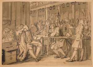 Skiss för industri och sysslolöshet - Tavla X, 1747 av William Hogarth