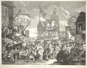 Southwark Fair, graverad av Thomas Cook (1744-1818) av William Hogarth