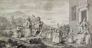 Study for the Foundlings (penna, bläck och tvätt på papper) av William Hogarth