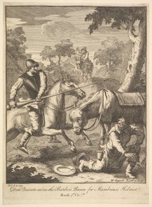 The Adventure of Mambrinos Hjälm Sex Illustrationer för Don Quijote, 1756 eller senare. av William Hogarth